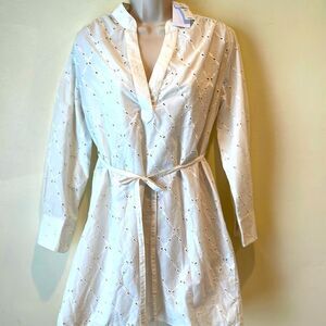 NWT Banana Republic White Eyelet Lace Cotton Dress Women's Size XS